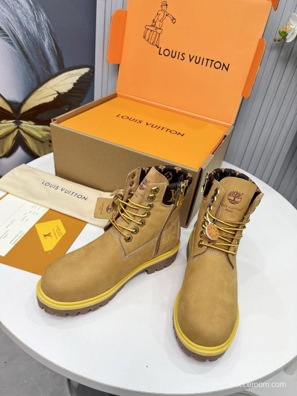 2024 Unisex Louis Vuitton Brown Waterproof Leather Ankle Boots Monogram MJ00450