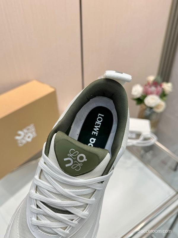 2025 Unisex Loewe White Mesh Sneakers Collaboration KFY00300