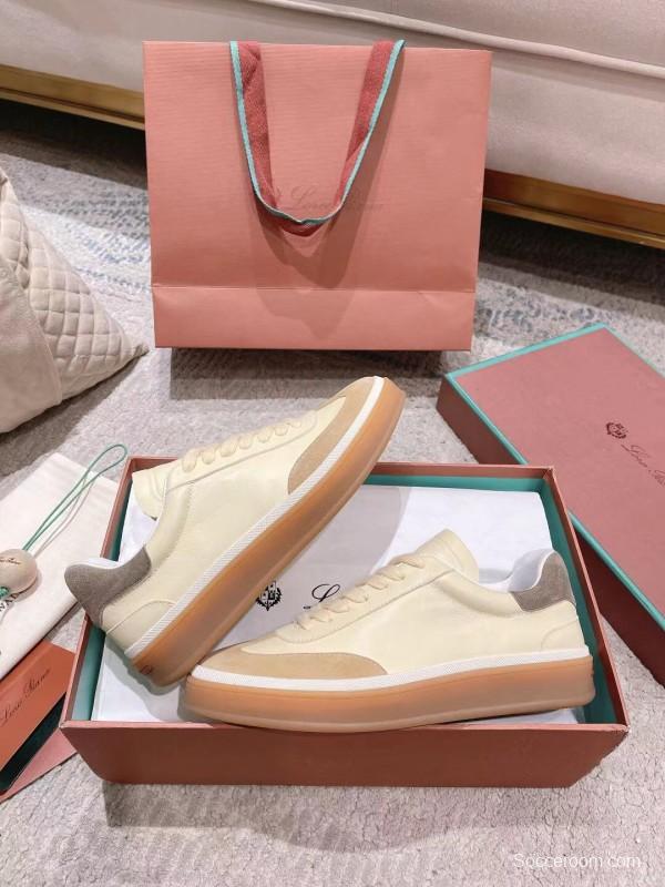 2025 Unisex Le Parmentier Cream Beige Suede Leather Sneakers LY00320(F)/LY00330(M)