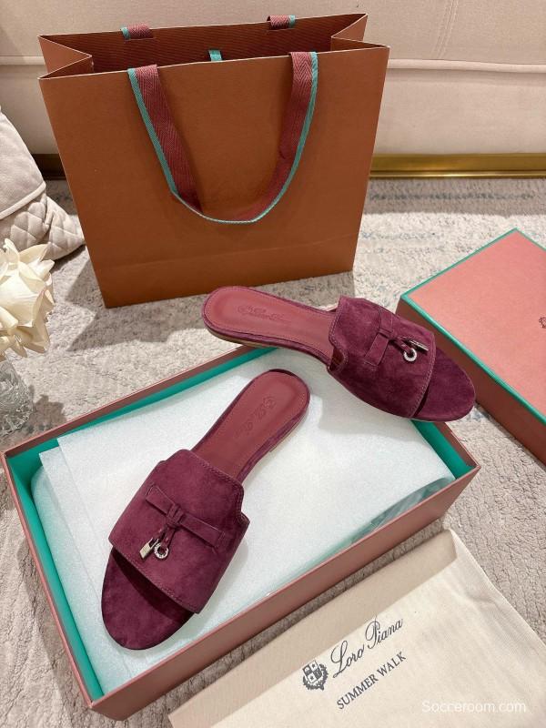 2025 Slippers LP Bloodred Suede Slippers