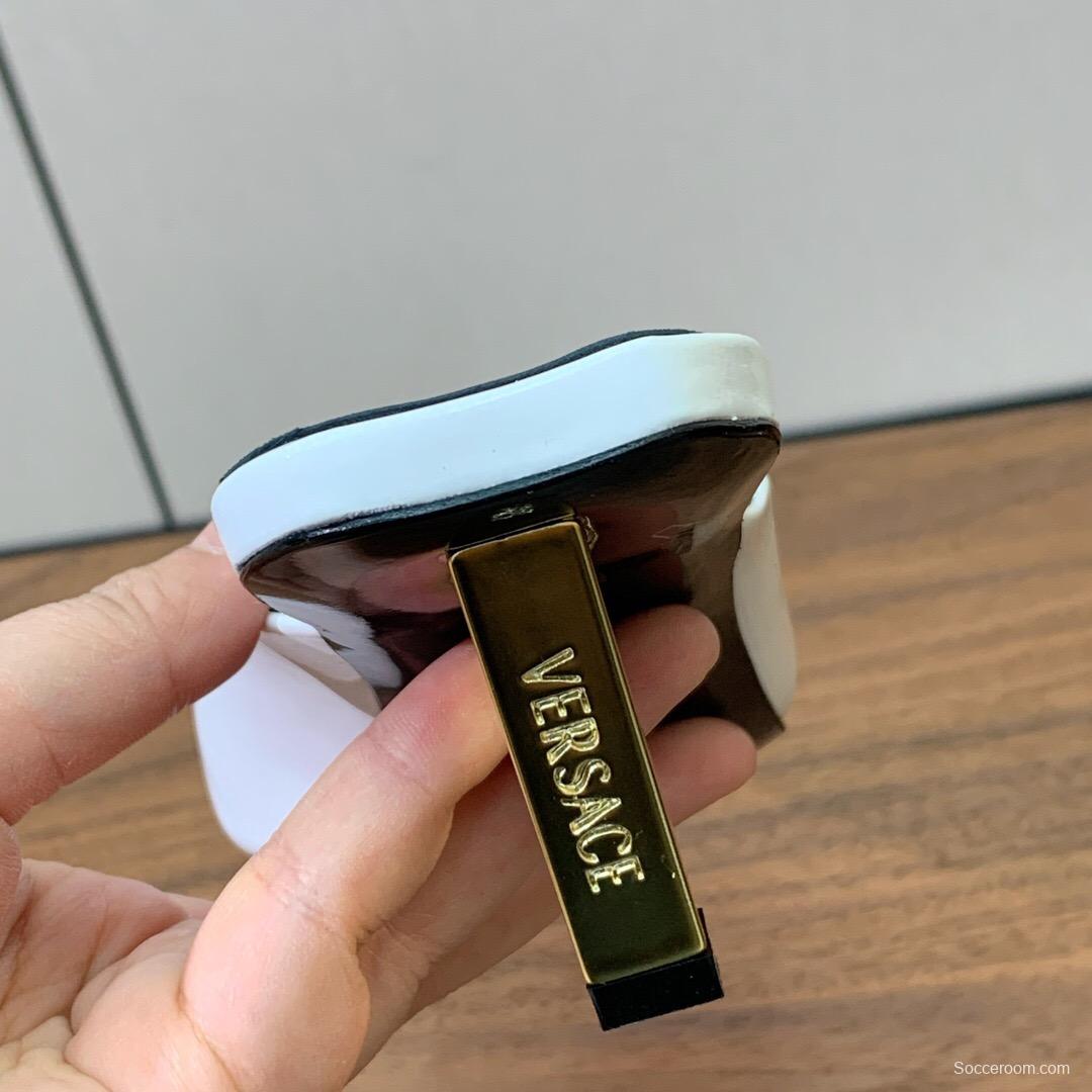 2025 Women VERSACE White Patent Leather Slippers KFY00280