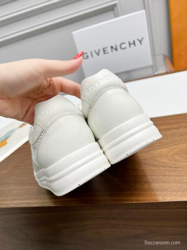 2024 Unisex Givenchy White Silk Calf Leather Patent Leather Sneakers MJ00380