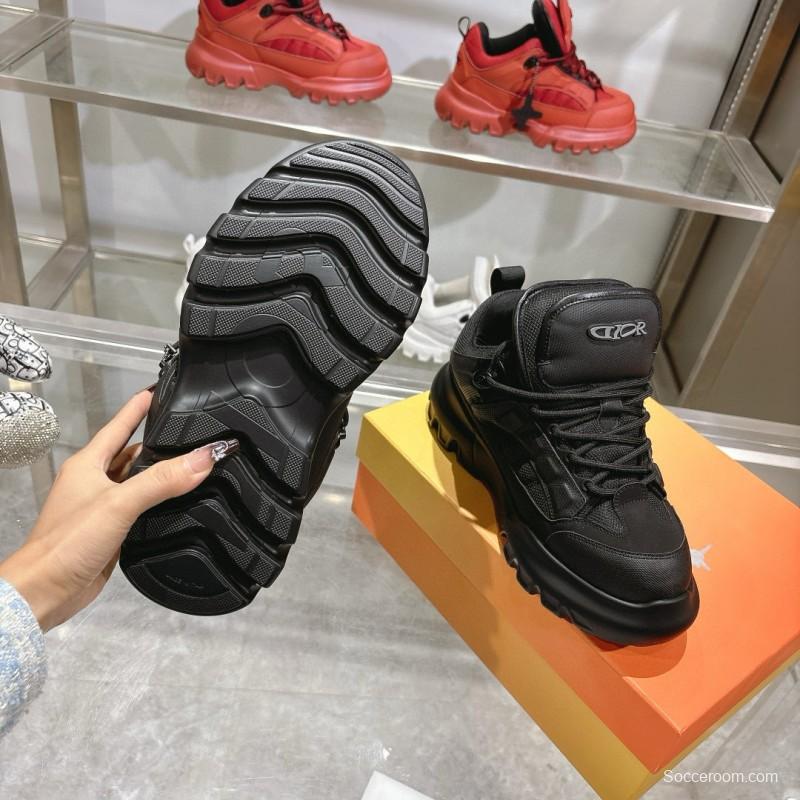 2024 Unisex Dior black fabric leather sneakers