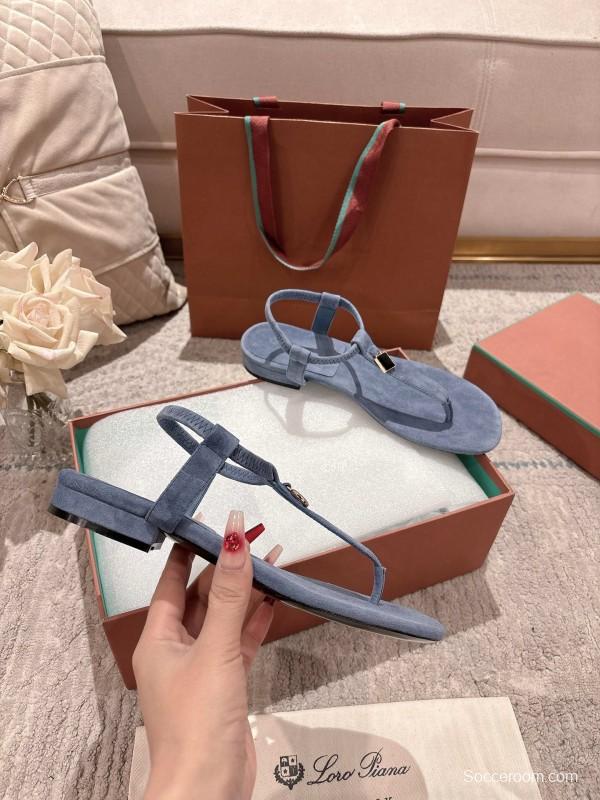 2025 Women LP Blue Suede Slippers LY00250