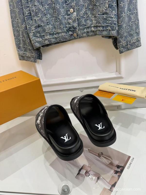 2025 LV Black Fabric Slippers LY