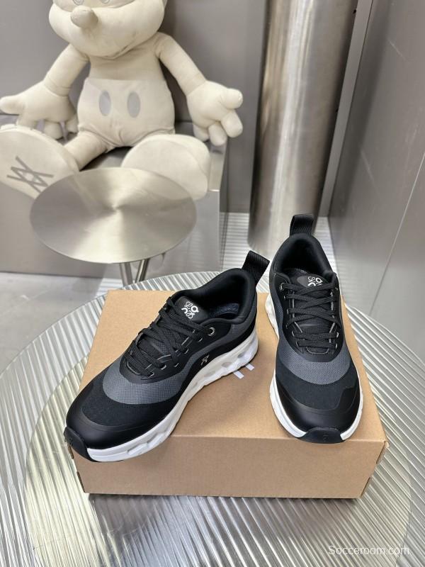 2025 Unisex Loewe Black Grey Leather Mesh Sneakers