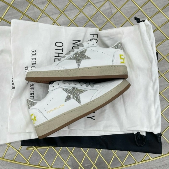 2024 Unisex GGDB White Silver Leather Sneakers MJ00260