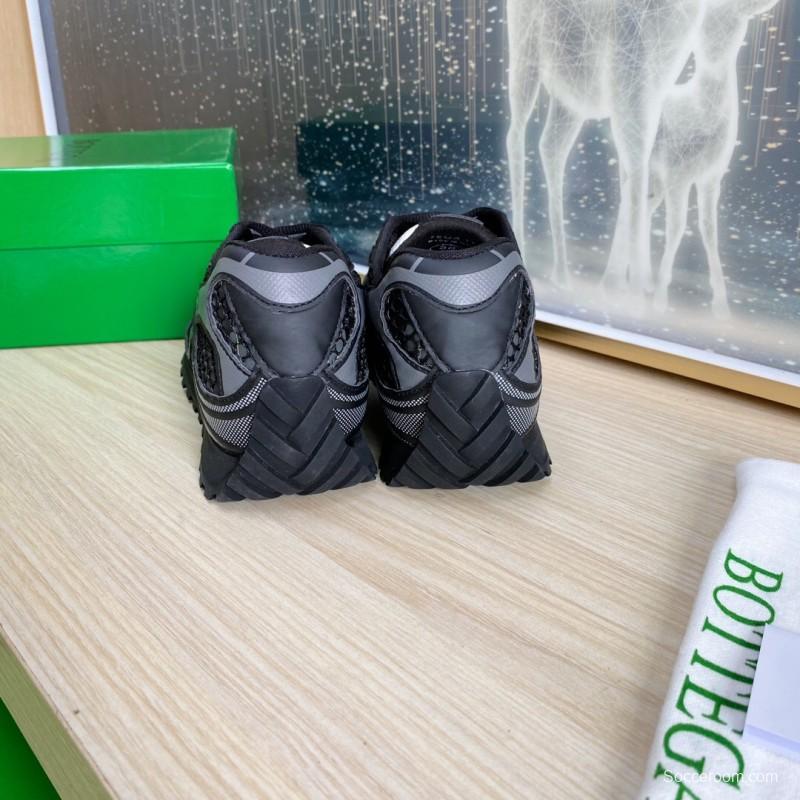 2025 Men BV Black Mesh Leather Sneakers LY00310