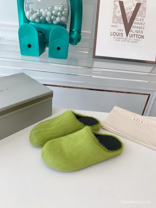 2024 Slippers Marni Green Horsehair Slippers