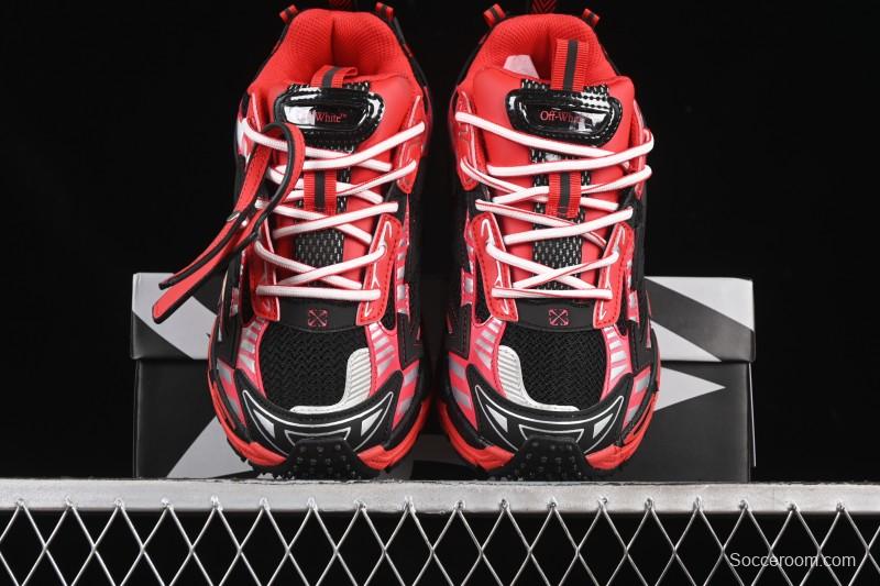 Off-White Be Right Low-Top Lifestyle Casual Shoes in Black Red