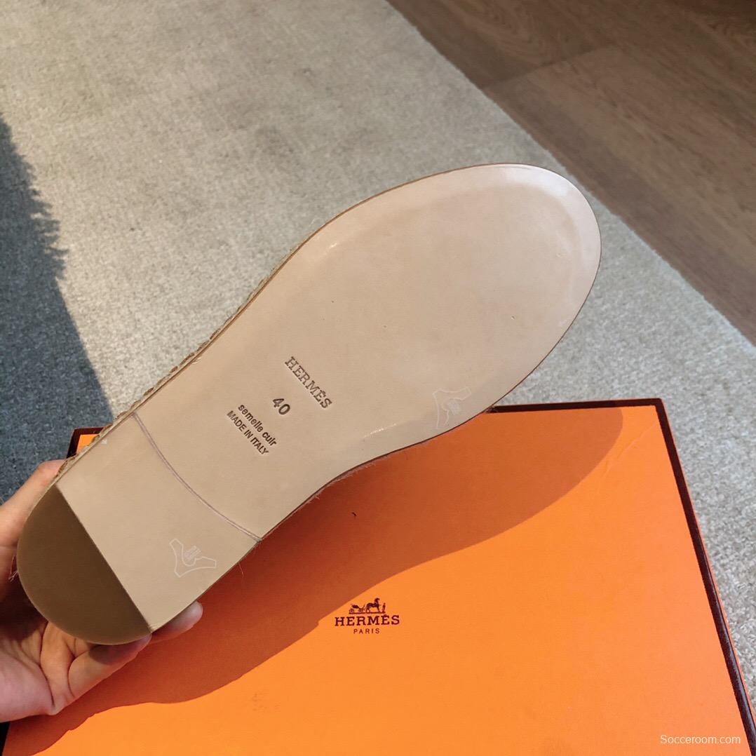 2025 Unisex Hermès Brown Leather Loafers AS00380