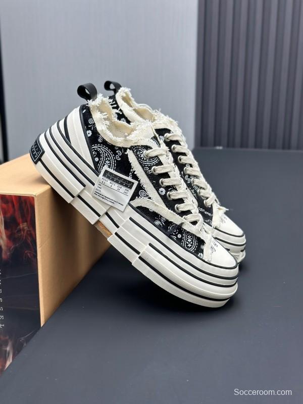 2025 Unisex XVESSEL Black White Canvas Plimsolls Distressed AS00240
