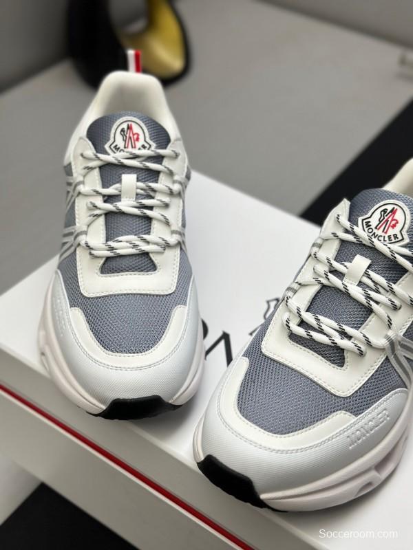 2025 Unisex Moncler White Grey Black Nylon GORE-TEX Trailgrip GTX Outdoor Sneakers KFY00390