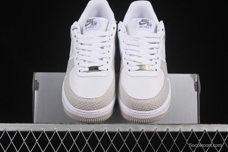 Nike Air Force 1'07 Low Denim Small Swoosh Casual Sneakers - ZH0316-092