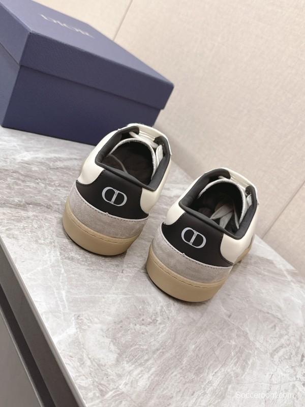 2025 Unisex Dior Black White Grey Leather Suede Sneakers Matchpoint B01 KFY00300