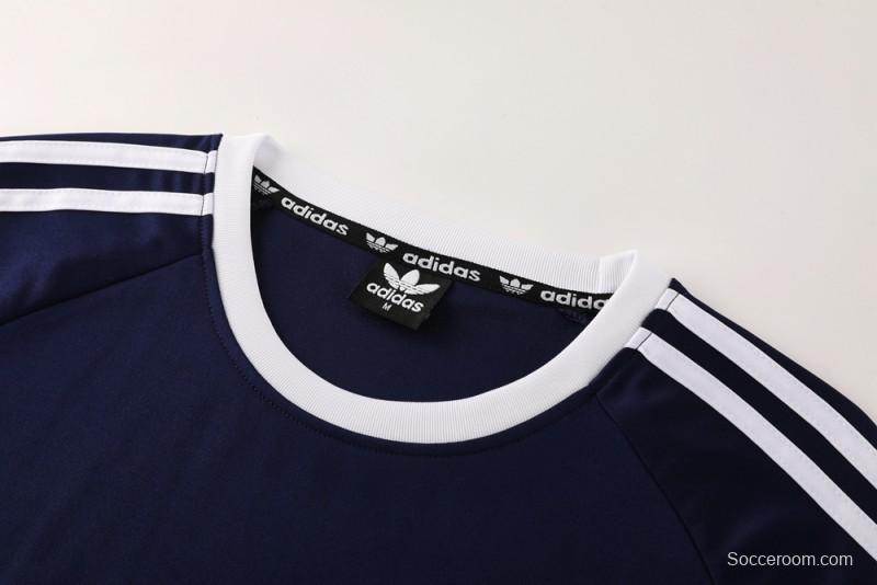 2025 Adidas Originals Long Sleeve T-Shirt Collection - Navy/White/Black with 3-Stripes