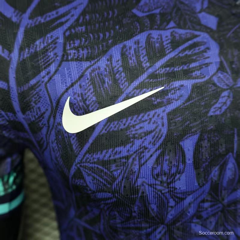 Player Version 2025 Brazil Purple with Tropical Leaf Pattern Jersey