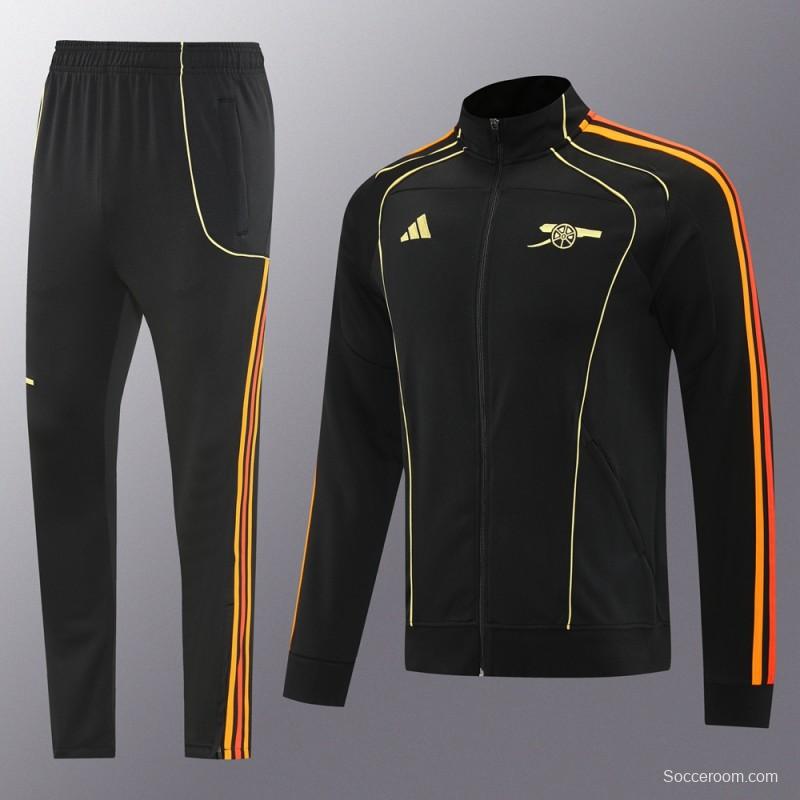 25/26 Arsenal Black Full Zipper Jacket + Long Pants
