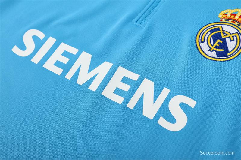 Retro 05/06 Real Madrid Light Blue Half Zipper Jacket