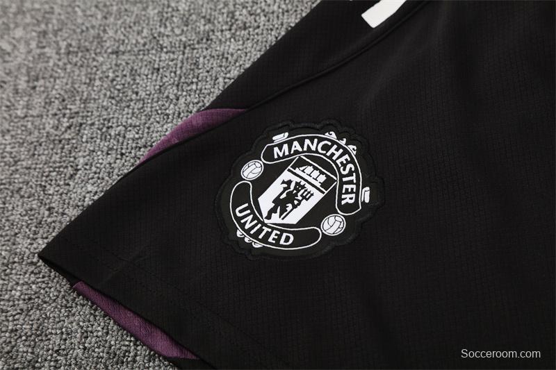 25/26 Manchester United White Purple Short Sleeve+Soccer Shorts