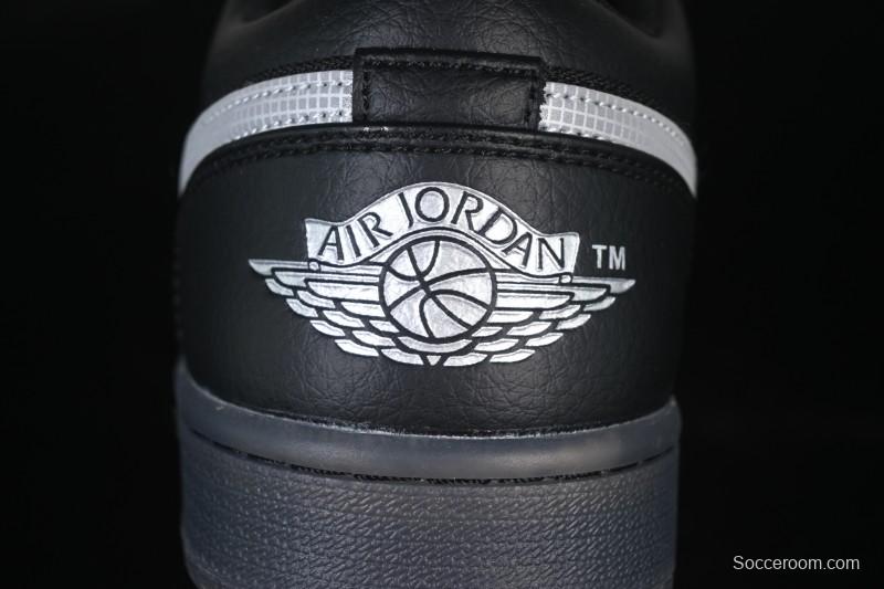 Nike Air Jordan 1 Low AJ1 Black White Canvas Patch Low Top Casual Basketball Shoes - HV5968-001