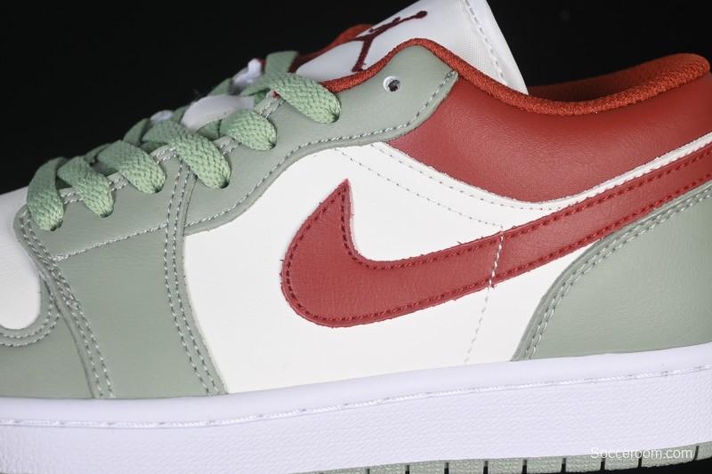 Nike Air Jordan 1 Low AJ1 White Green Red Low-top Casual Skate Shoes - 553558-133