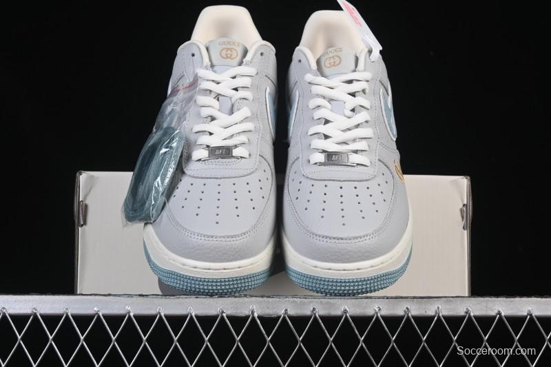 Nike Air Force 1'07 Low Gucci Collaboration Gray Blue Casual Sneakers - YF9511-800