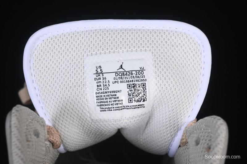 Nike Air Jordan 1 Mid AJ1 White Wheat Mid-Top Casual Sneakers - DQ8426-200