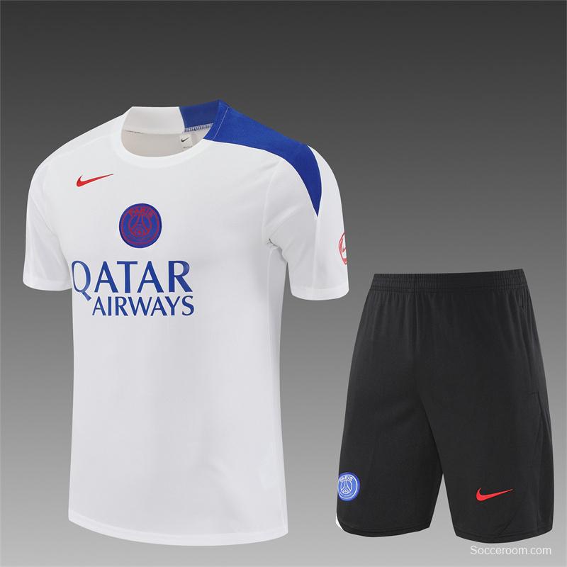 25/26 PSG White T90 with XS Short Sleeve+Soccer Shorts