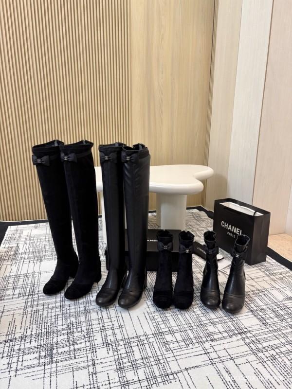 Chanel Classic Chunky Heel Back Zipper Long Boots - LY00360