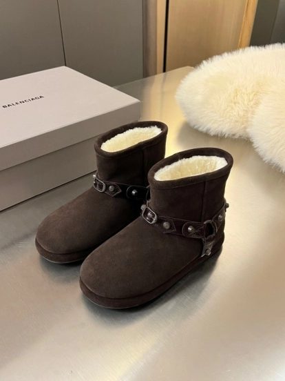 Balenciaga Fall Winter New Buckle Studded Snow Boots - LY00300