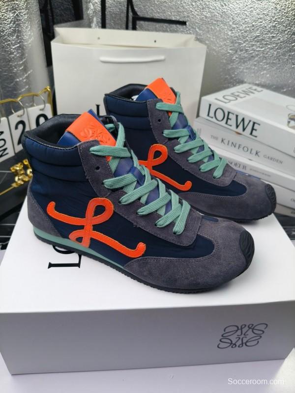 LOEWE High-Top German Training Sneakers Retro Fashion Casual White Shoes - LY00330