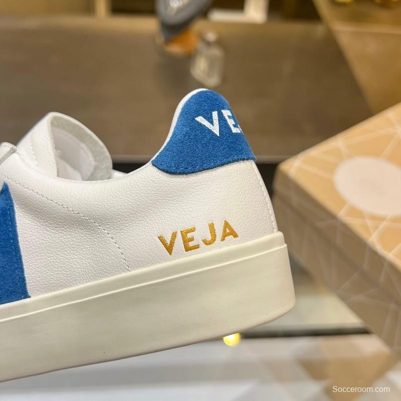 VEJA Classic White Sneakers V Logo Lace-Up Retro Flat Platform Casual Sports Shoes - LY00220