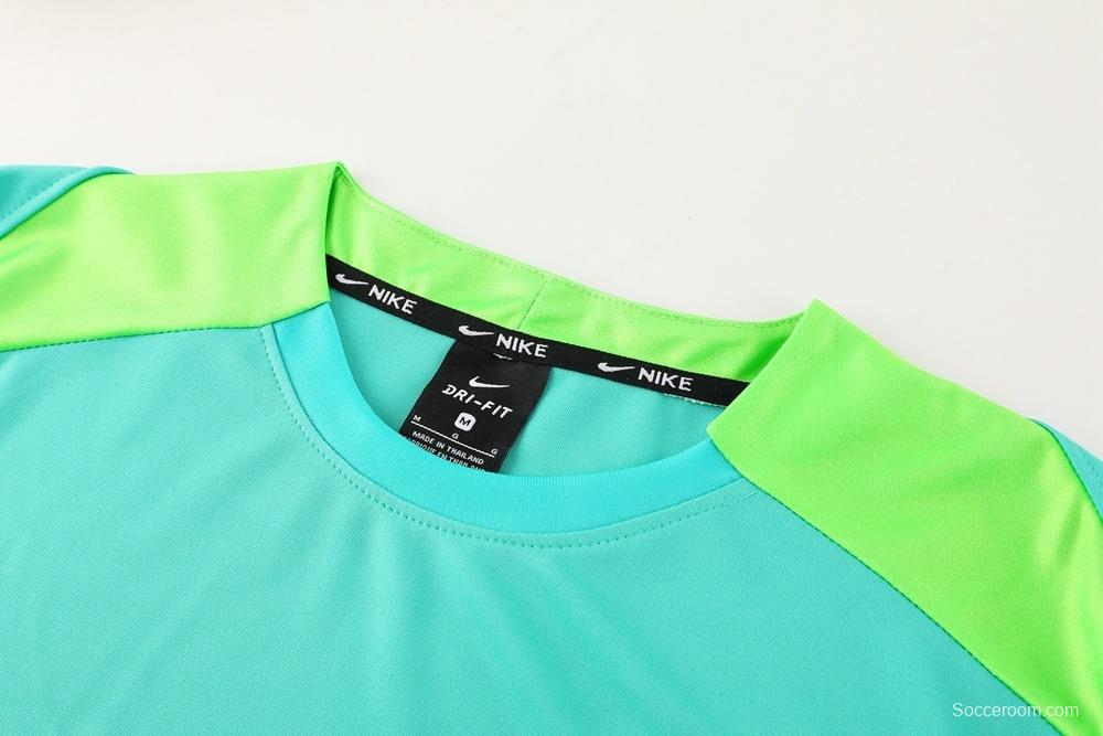 2025 Brazil Lake Green Short Sleeve+Soccer Shorts
