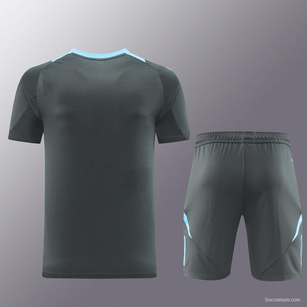 2025 Argentina Dark Gray Short Sleeve+Soccer Shorts