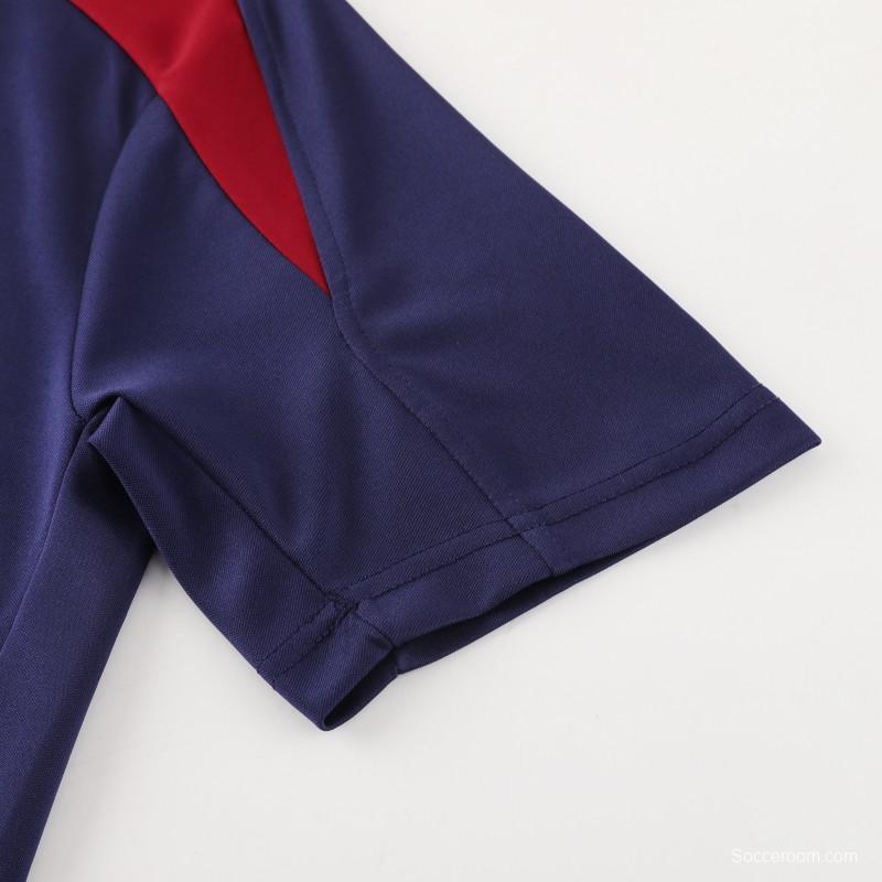 2025 England Purple Short Sleeve+Soccer Shorts