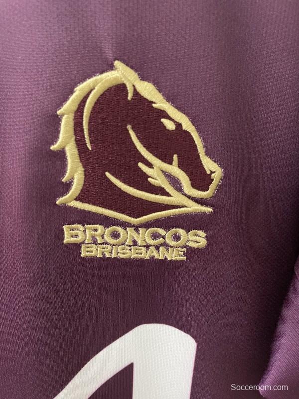 25/26 Brisbane Broncos  Maroon with Gold Stripes and 2025 Premiers Commemorative Champion Jersey