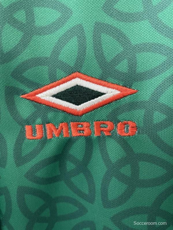 2025 Ireland Green with Celtic Knot Pattern and Orange Trim Jersey