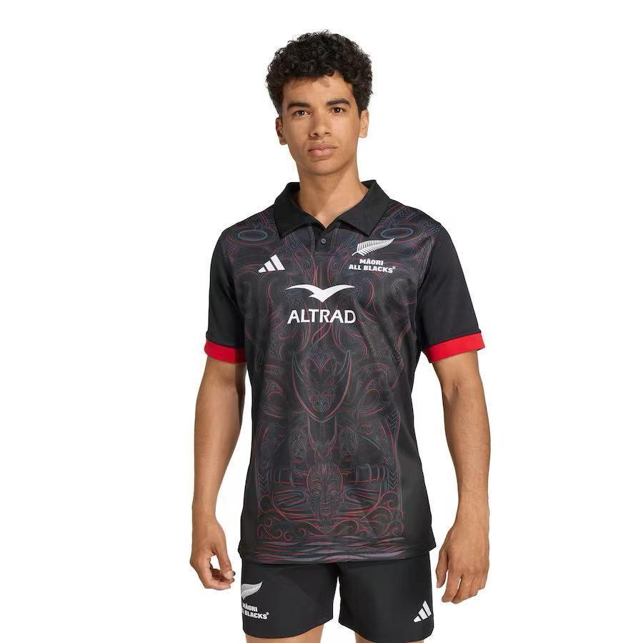 2026 Māori All Blacks Black with Māori Tiki Carving Jersey