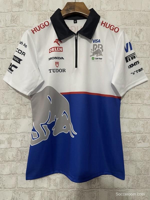 2025 F1 Red Bull Racing White and Blue with Red Bull Logo Jersey