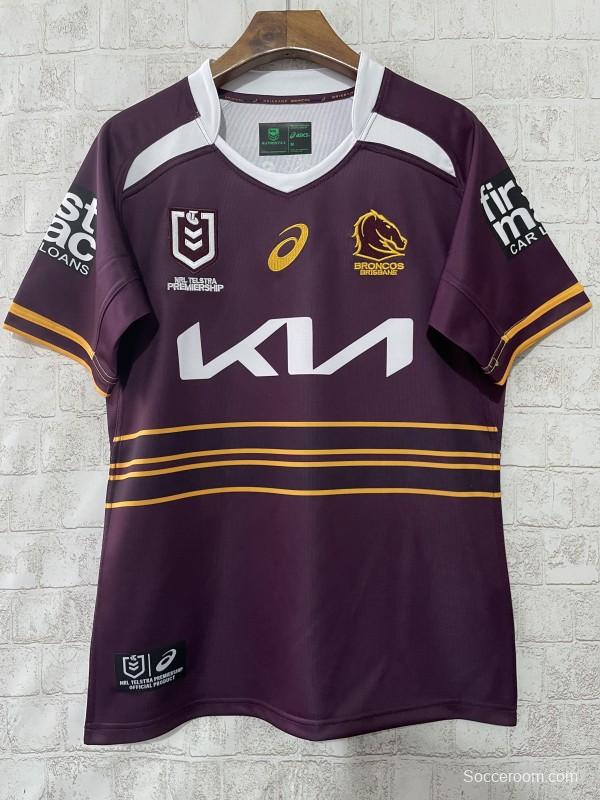 25/26 Brisbane Broncos Maroon with Gold Stripes Jersey