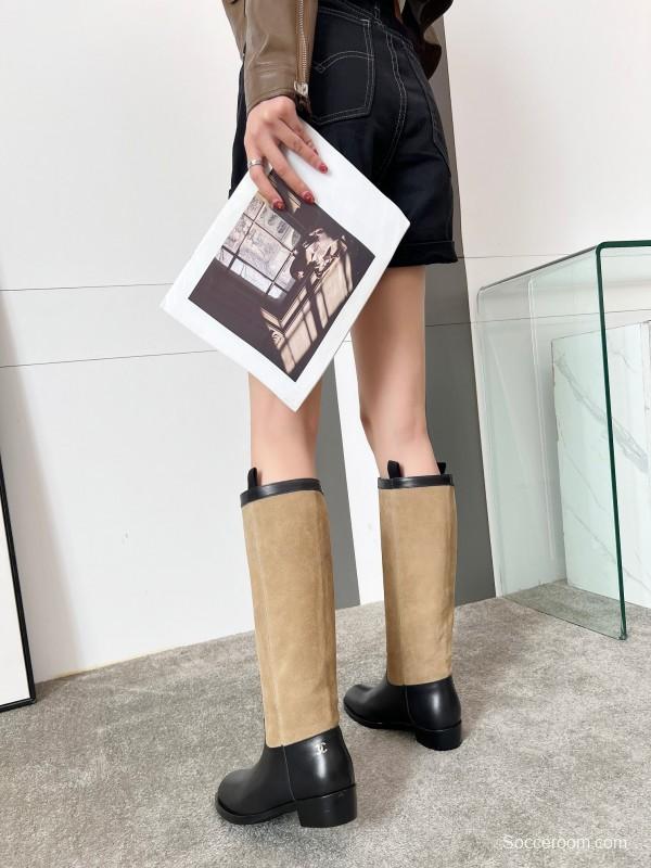 Adidas 2025 SS Western Suede Patchwork Slip-On Riding Boots - LY00400