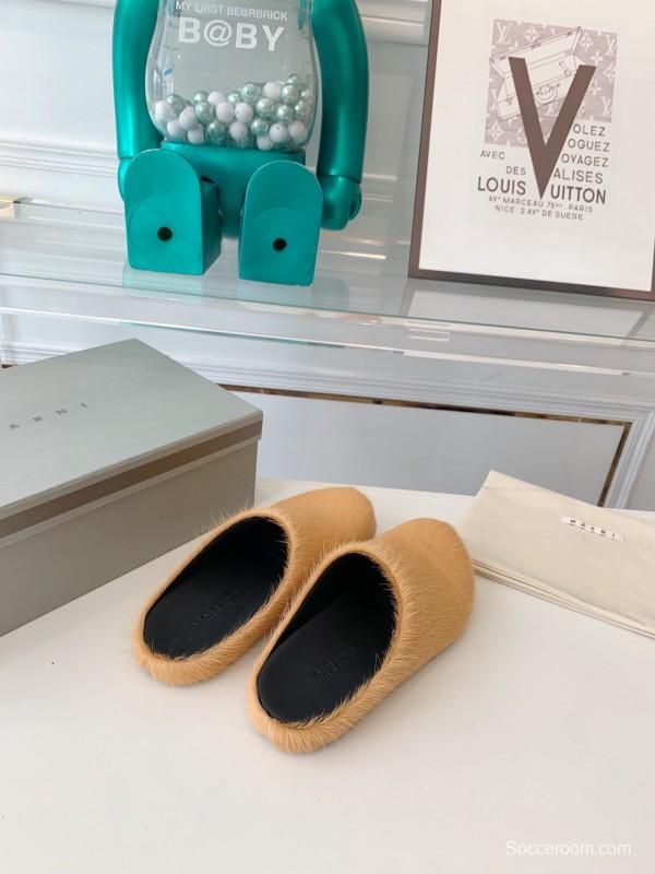 Marni 2025/SS Mule Shoes with Pony Hair Design - LY00