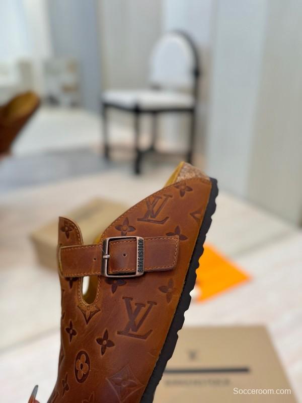 Louis Vuitton Louis Vuitton × BIRKENSTOCK Boston Closed-Toe Soft Sole Mule Slippers - KFY00300