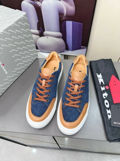 Kiton 2025/SS Tie-Detail Old Money Style Casual Men's Shoes - KFY00320