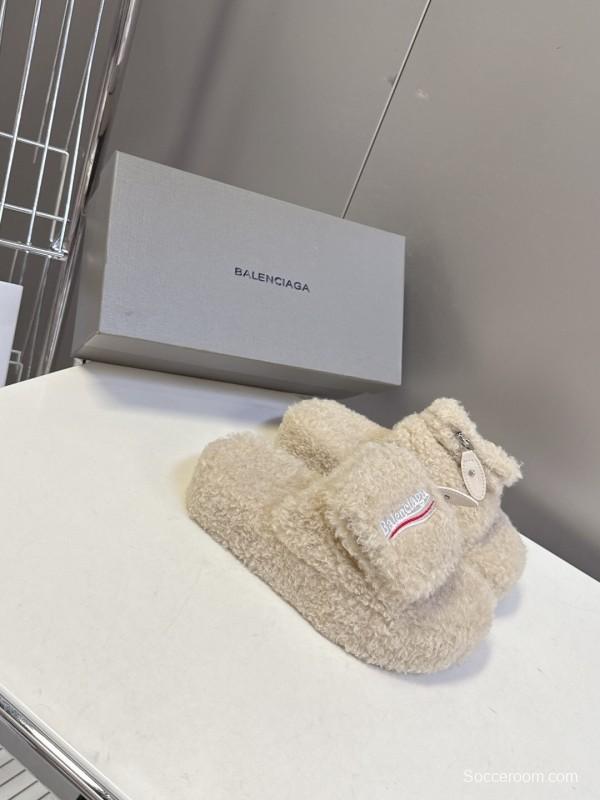 Balenciaga 2025 SS Couple Edition Coca-Cola Fur Slides - KFY00230