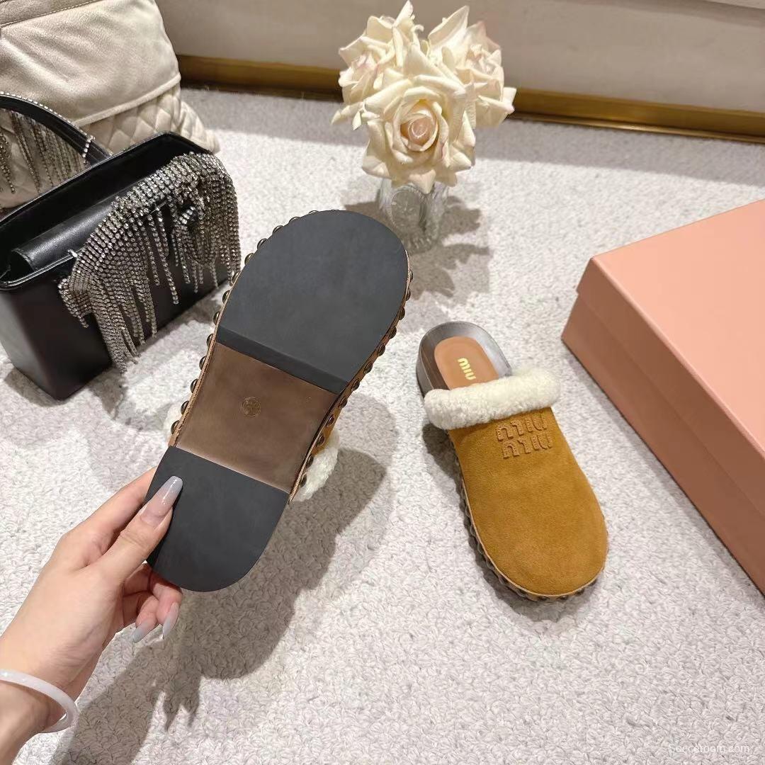 Miu Miu Cotton Shoes Sandals 2025 SS Collection Unique Washing Process - LY00260