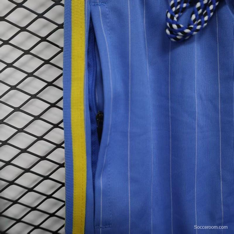 Retro Player Version  1990/91 Manchester United Third Sky Blue with Pinstripe Pattern Shorts