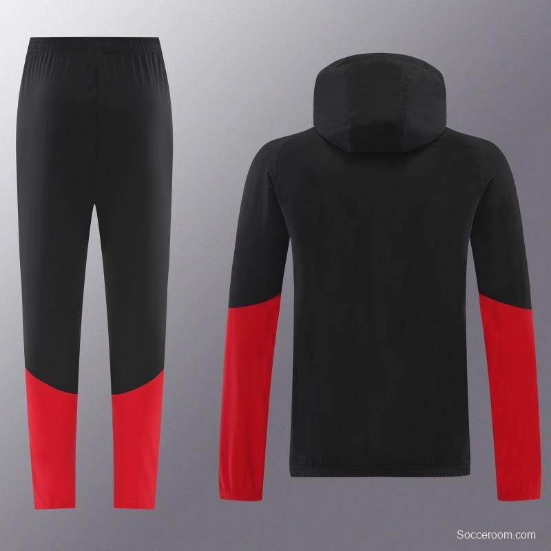 2026 Germany Hoodie Black Full Zipper Windbreaker + Long Pants