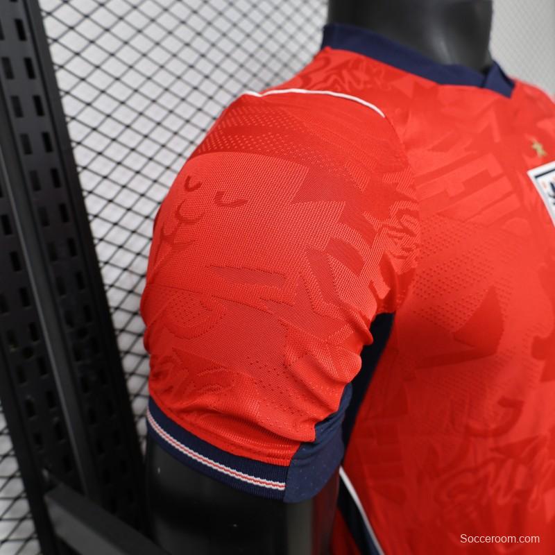 2026 Player Version England Red with Abstract Graphic Pattern Jersey
